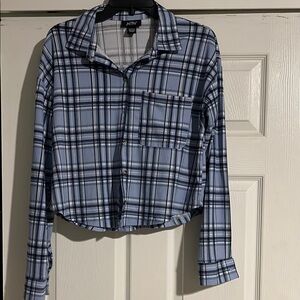 Blue Plaid Crop Top by Wild Fable